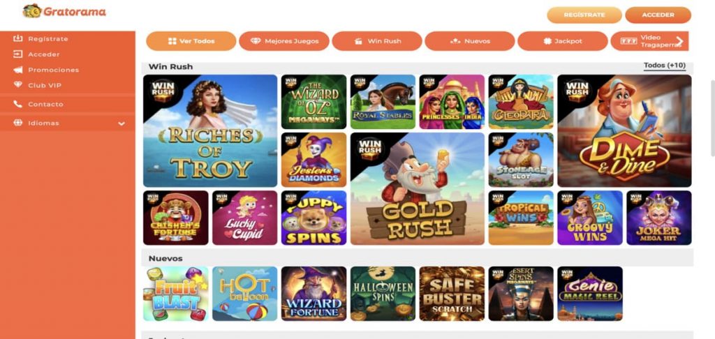 gratorama casino juegos