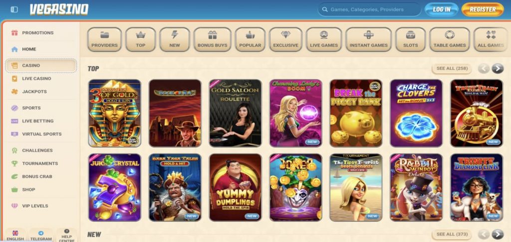 vegasino casino juegos